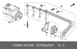 Ккомплект проводов зажигания 32700PDFE01 HONDA