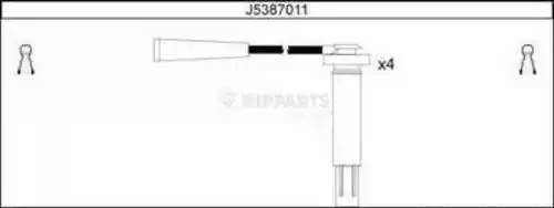 Ккомплект проводов зажигания J5387011 H B JAKOPARTS NIPPARTS