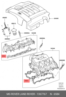 Прокладка, крышка головки цилиндра 1367767 LAND ROVER