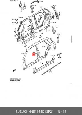 Деталь 64511-65D13-P21 SUZUKI