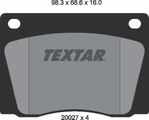 Комплект тормозных колодок, диско 2002701 TEXTAR