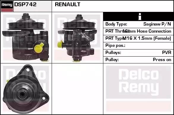 Гидравлический насос, рулевое управление DSP742 DELCO REMY