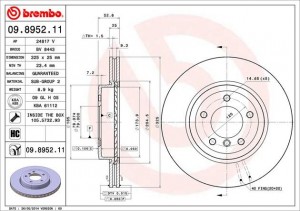 Тормозной диск 09.8952.11 BREMBO