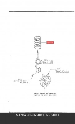 Пружина подвески GN66-34-011 MAZDA
