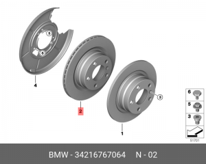 Тормозной диск 34 21 6 767 064 BMW