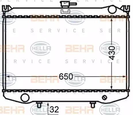 Радиатор, охлаждение двигател 8MK 376 724-481 HELLA