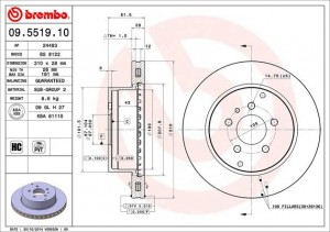 Тормозной диск 09.5519.10 BREMBO