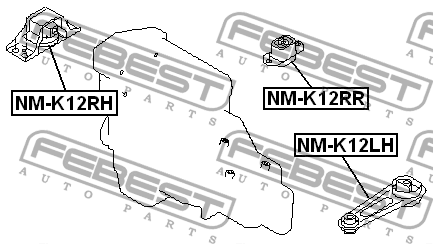 Подушка двигателя NM-K12RH FEBEST