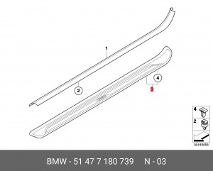 Накладка 51 47 7 180 739 BMW