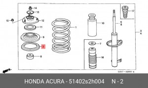 Прокладка пружины подвески 51402S2H004 HONDA