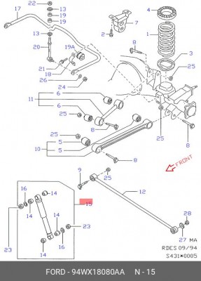 Пружина подвески 94WX-18080-AA FORD