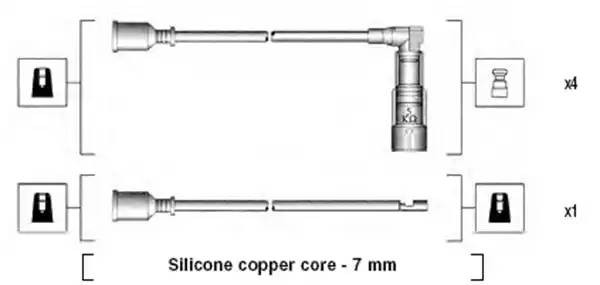 Ккомплект проводов зажигания 941045190507 MAGNETI MARELLI