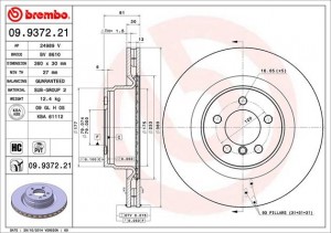 Тормозной диск 09.9372.21 BREMBO