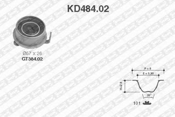 Комплект ремня ГРМ KD484.02 NTN SNR