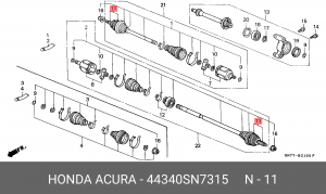 Шарнирный комплект, приводной вал 44340-SN7-315 HONDA