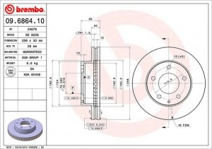 Тормозной диск 09.6864.10 BREMBO