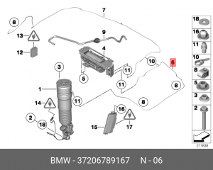 Воздуховод отопителя, кондиционирования салона 37 20 6 789 167 BMW