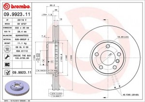 Диск тормозной 09.9923.11 BREMBO