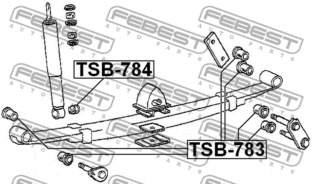 Сайлентблок - втулка рессоры TSB-783 FEBEST