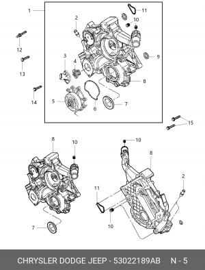 Водяной насос 53022 189AB CHRYSLER