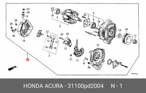 Статор, генератор 31100PD2004 HONDA