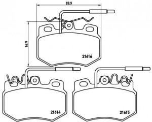 Комплект тормозных колодок, диско P 61 041 BREMBO