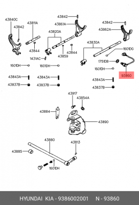 Выключатель, фара заднего хода 9386002001 HYUNDAI KIA