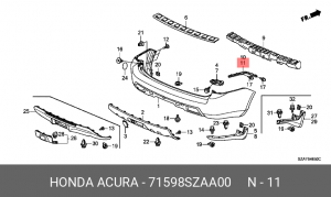 Кронштейн крепления бампера 71598SZAA00 HONDA