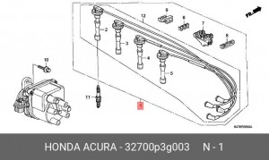 Провода высоковольтные системы зажигания (комплект) 32700P3G003 HONDA