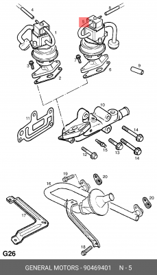 Клапан возврата ОГ 90469401 GENERAL MOTORS