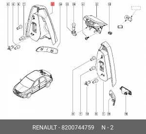 Фонарь задний 8200744759 RENAULT