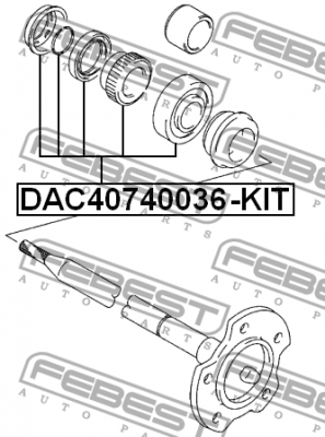 Подшипник ступицы колеса DAC40740036-KIT FEBEST