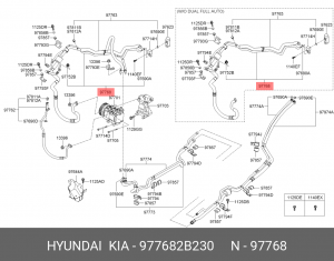 Трубка кондиционера 977682B230 HYUNDAI KIA