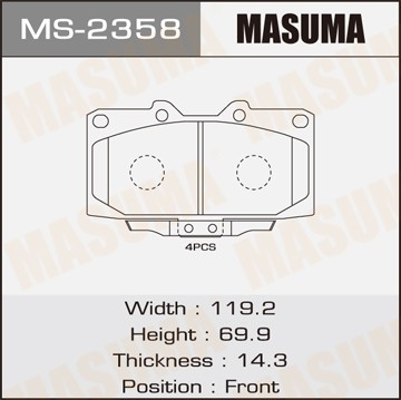 Колодки тормозные дисковые MS2358 MASUMA