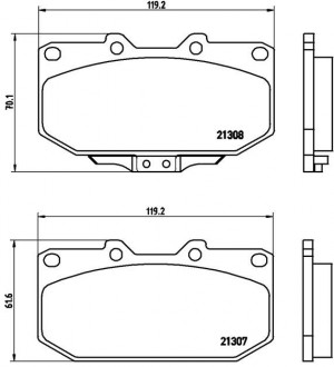 Комплект тормозных колодок, диско P56025 BREMBO