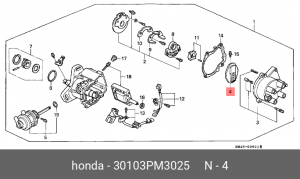 Бегунок распределителя зажигани 30103PM3025 HONDA
