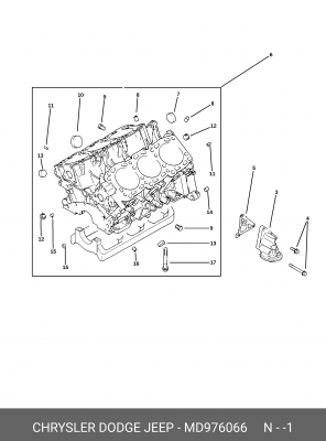Комплект прокладок, двигатель MD97 6066 CHRYSLER