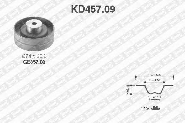 Комплект ремня ГРМ KD457.09 NTN SNR