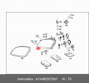 Фара головного света A1648207061 MERCEDES BENZ