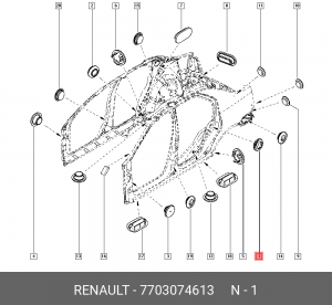 Заглушка деталей кузова 7703074613 RENAULT