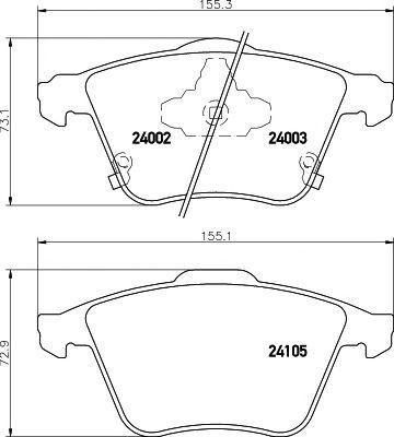 Комплект тормозных колодок, диско 2400201 TEXTAR