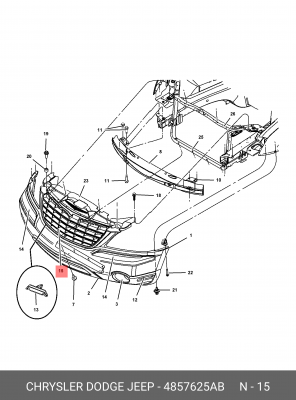 Решетка радиатора 4857 625AB CHRYSLER