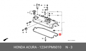 Прокладка, крышка головки цилиндра 12341PM6010 HONDA