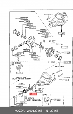 Сальник дифференциала W00127165 MAZDA