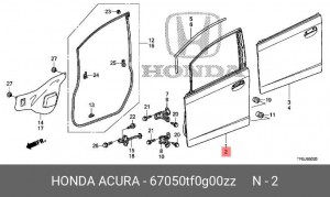 Дверь передняя 67050TF0G00ZZ HONDA