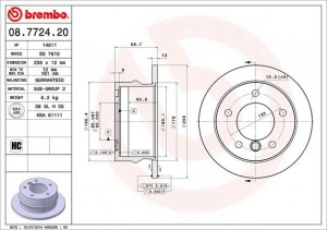 Тормозной диск 08.7724.20 BREMBO