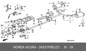Лямбда-зонд 36531P8DJ21 HONDA