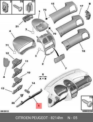 Крышка блока предохранителей 8214 HN CITROEN PEUGEOT