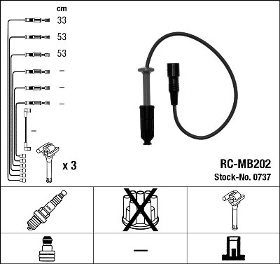 Ккомплект проводов зажигания RCMB202 NGK NTK