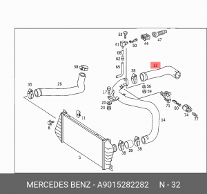 Патрубок воздушный турбокомпрессора A9015282282 MERCEDES BENZ